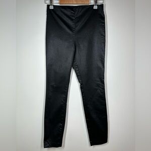 H&M Black Shimmer Pull‎ On Cropped Pant Size 4